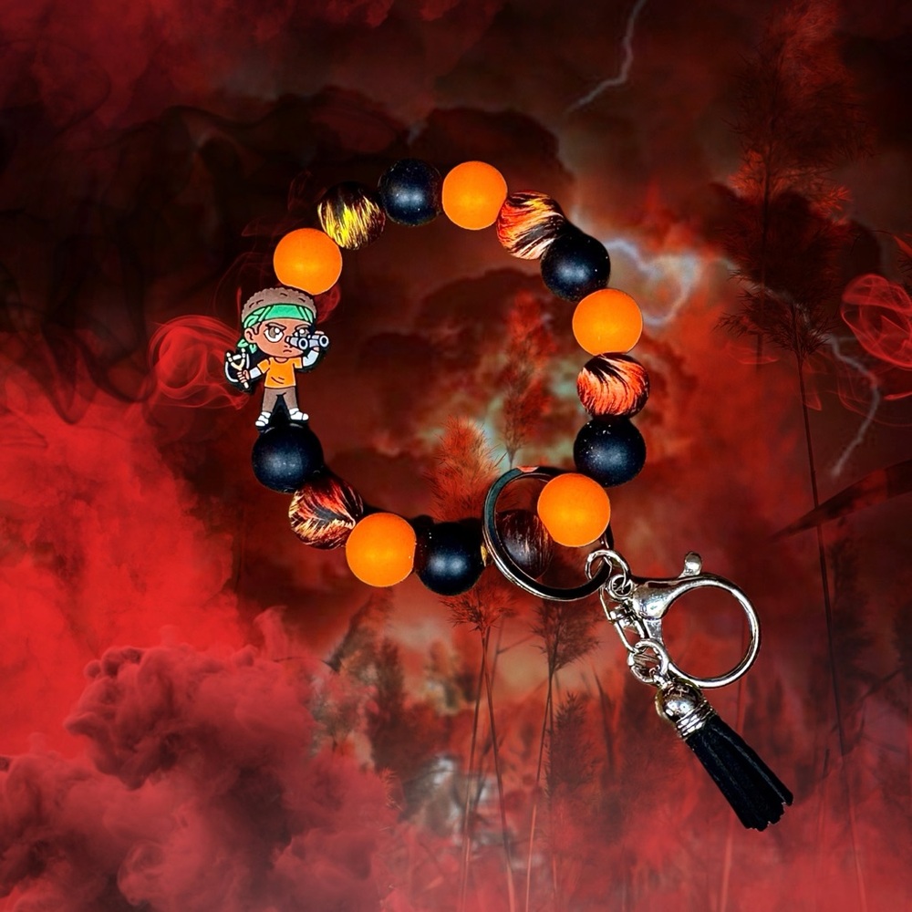 Stranger Things Lucas Sinclair Beaded Wristlet Keychain